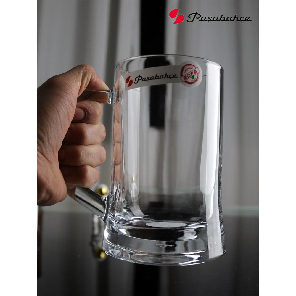 土耳其进口加厚把手啤酒杯大扎啤把杯大精酿啤酒杯马克杯定制logo