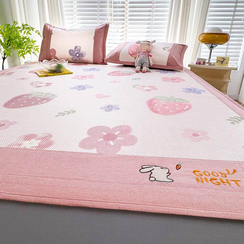 冰丝凉席夏季床笠款冰藤席学生单人定制三件套席子1.8卡通空调凉,床上用品,冰丝席,淘宝优惠券,粉丝福利购,淘宝优惠卷