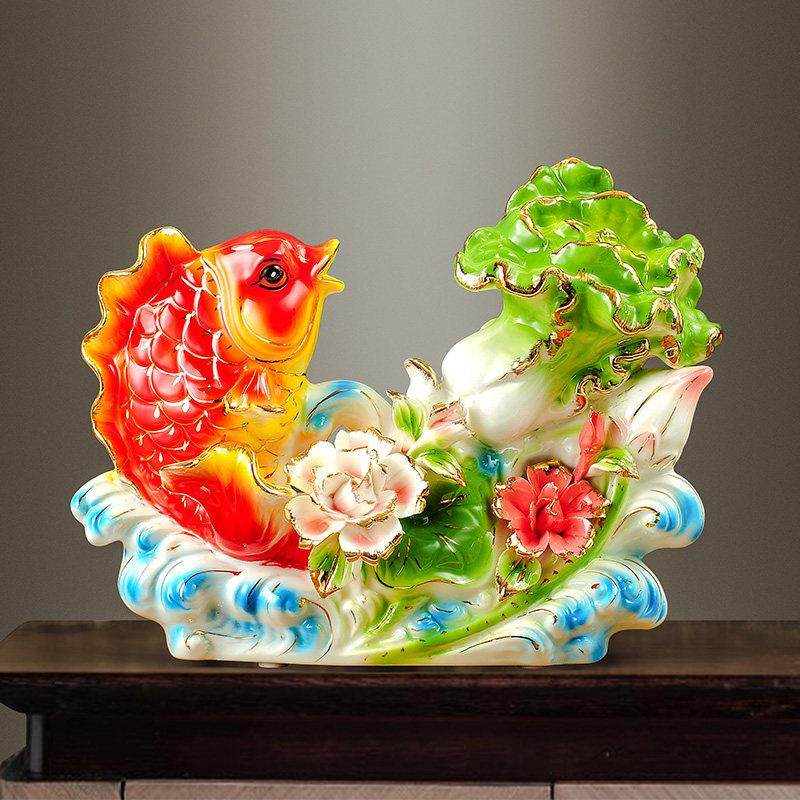 创意鱼摆件葫芦白菜陶瓷装饰品客厅家居酒柜电视柜结婚礼物工艺品,家居饰品,装饰摆件,淘宝优惠券,粉丝福利购,淘宝优惠卷