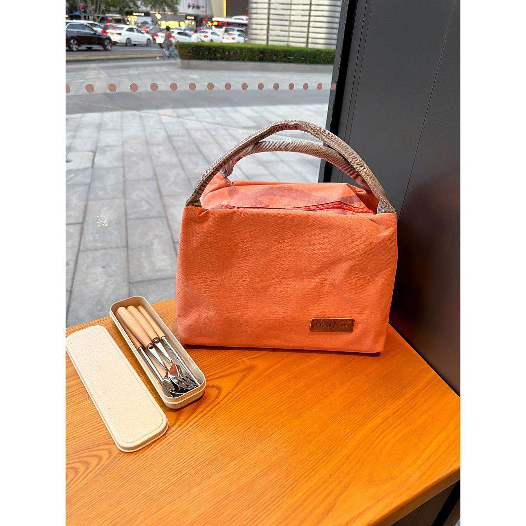 休闲可爱的午餐袋韩式上班族内衬绝缘饭盒袋纯色帆布书包学生午餐,收纳整理,饭盒袋,淘宝优惠券,粉丝福利购,淘宝优惠卷