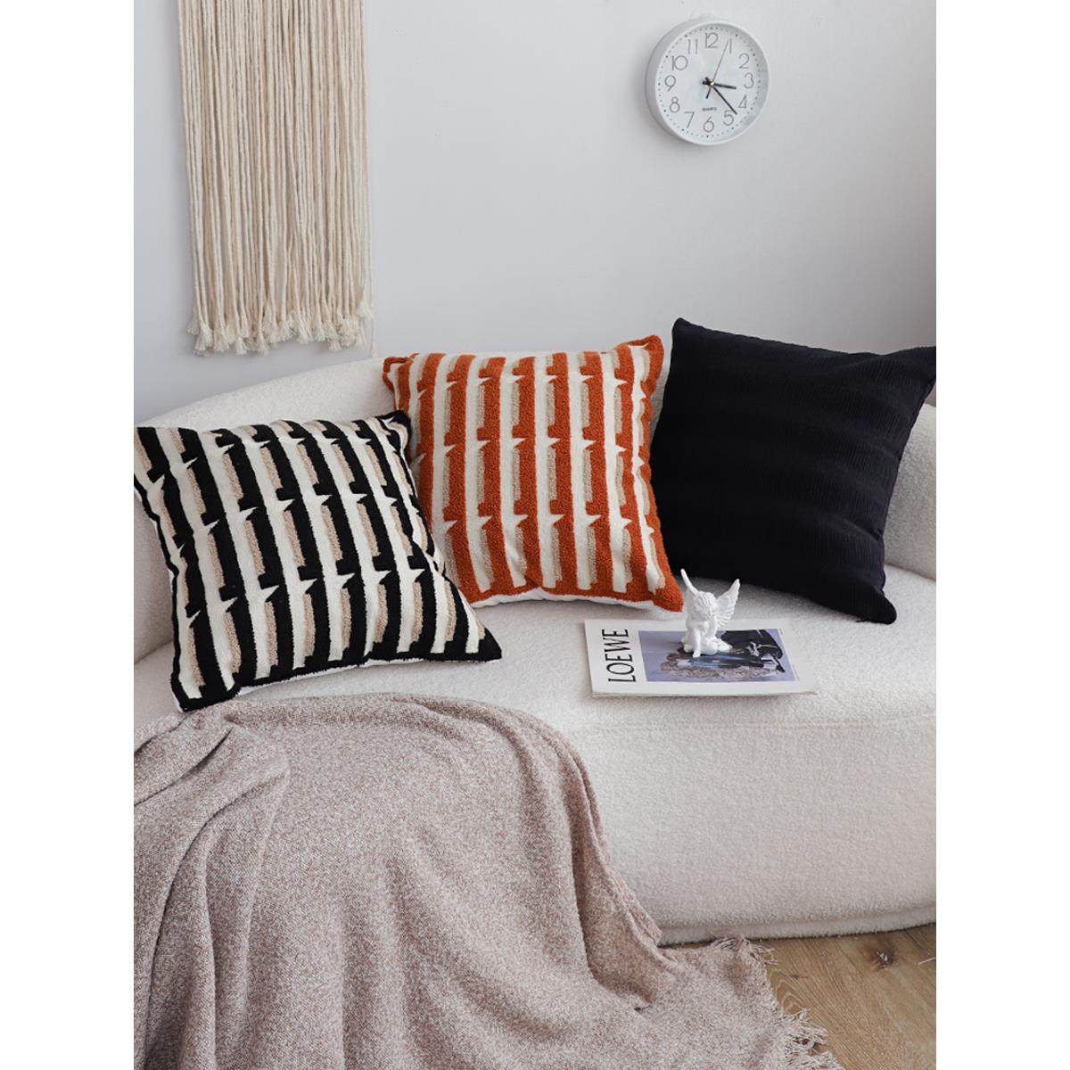 现代几何艺术枕头办公室枕头垫床和早餐客厅枕套没有核心方枕