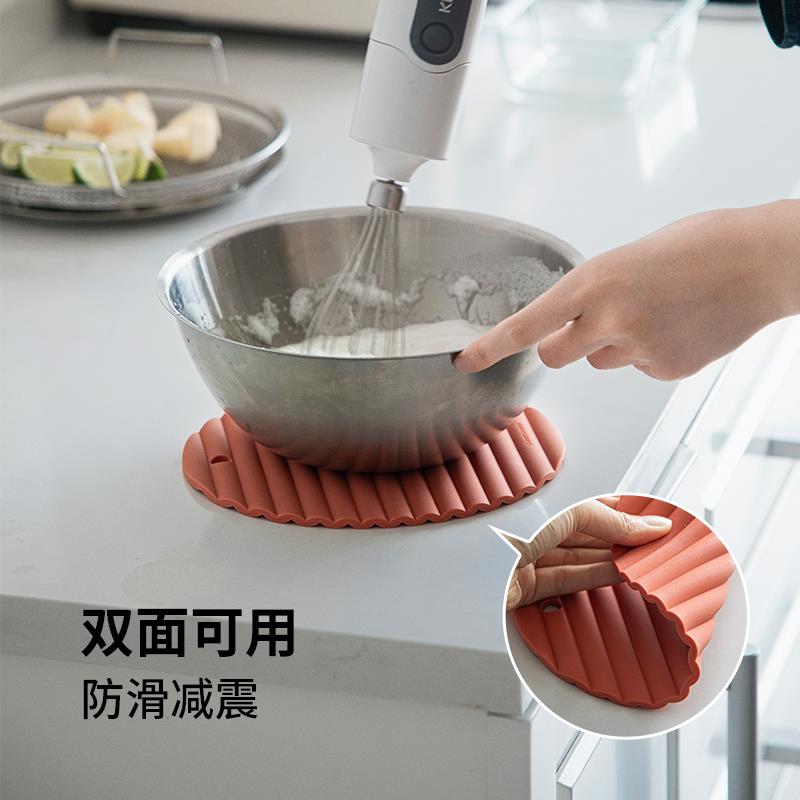 霜山硅胶隔热垫餐桌垫锅垫波浪纹加厚耐高温防滑砂锅垫防烫餐垫子