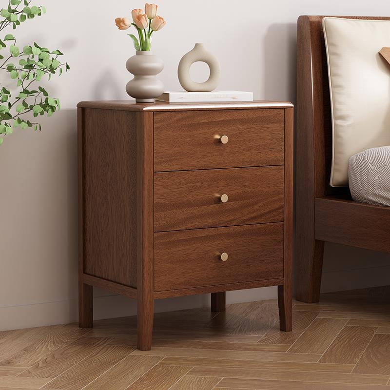 全实木床头柜简约现代卧室家用小型储物柜轻奢高级置物架整装