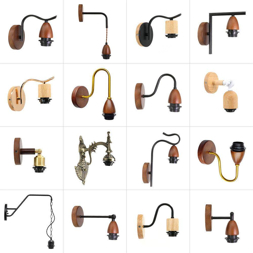 壁灯灯座E27灯臂灯杆灯饰配件DIY设计更换卧室过道走廊北欧原木风,家装灯饰光源,灯具配件,淘宝优惠券,粉丝福利购,淘宝优惠卷