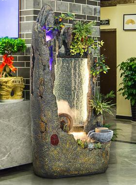 假山循环流水幕墙喷泉开业礼品落地屏风摆件办公室新中式客厅装饰