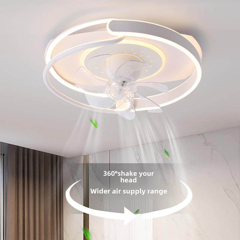 360度摇头风扇灯吸顶灯简约现代大气房间书房儿童卧室吊扇灯一体