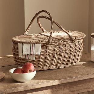 收纳篮柳编藤编织手提野餐篮子采摘水果蔬菜篮收纳筐购物篮竹篮