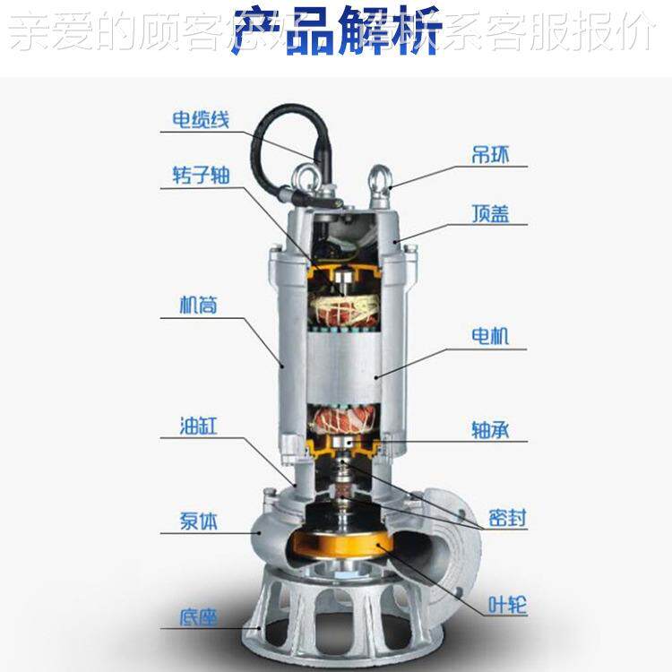 定制W泵Q潜水泵304耐酸碱化工316不L钢污水316锈耐高50WQ10-1温切