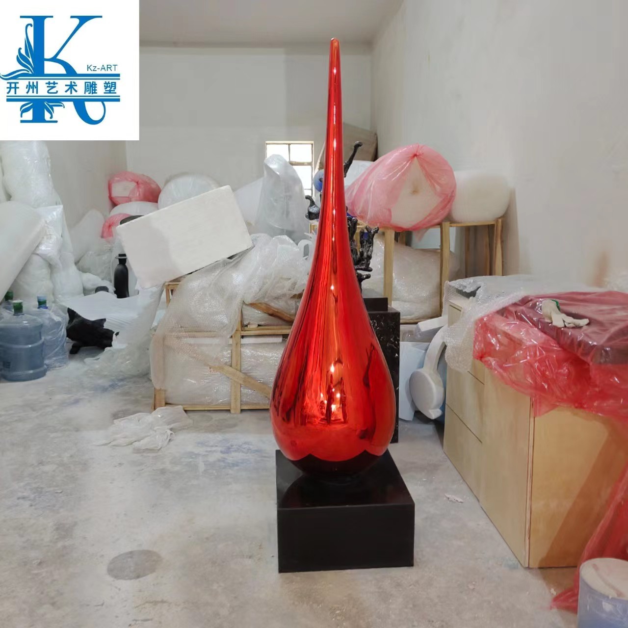 玻璃钢水滴雕塑抽象创意软装饰品摆件商场酒店会所售楼处过道装置