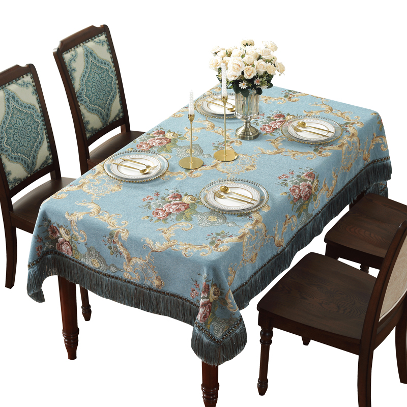 欧式餐桌布桌布加厚雪尼尔长方形布艺台布茶几布盖布椅套桌垫