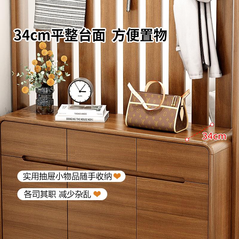 新款中式鞋柜家用门口带挂衣架一体坐凳进门客厅入户隔断玄关柜子