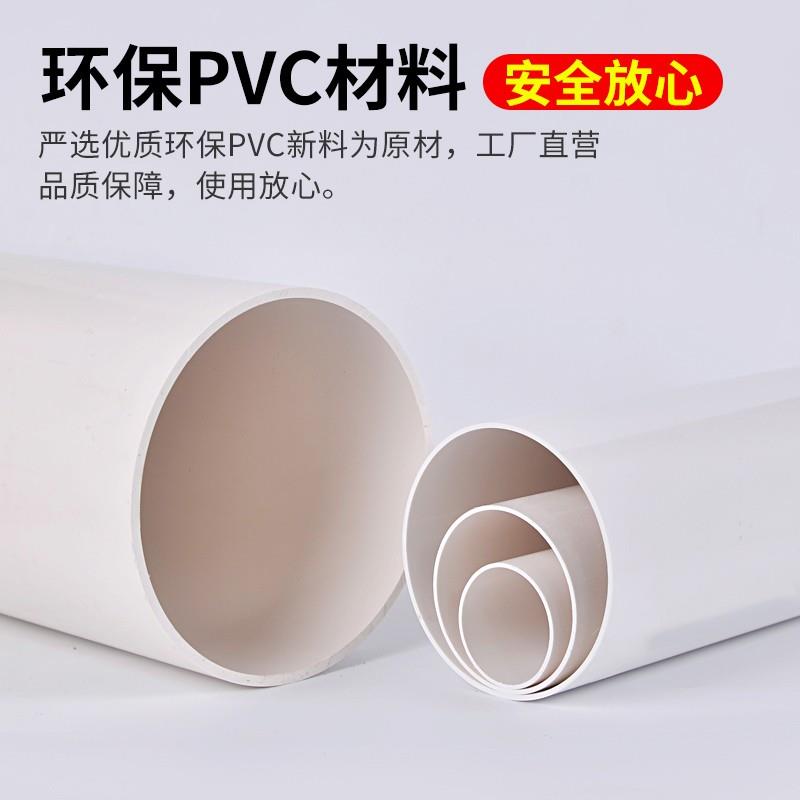 pvc管排水管配件50下水管道160塑料管材管件外直径75小短管110直