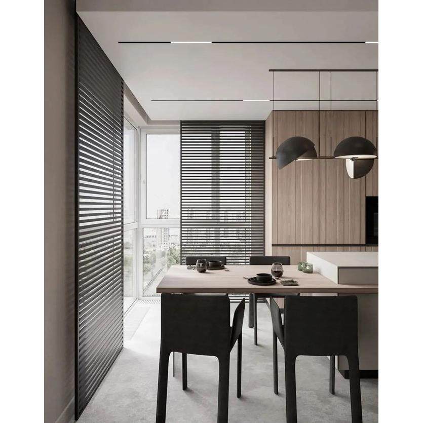 极简金属格栅隔断墙办公展厅酒店镂空隔栅侘寂风客厅卧室格子屏风