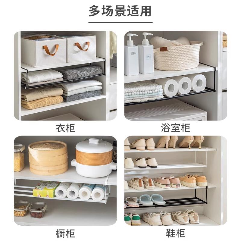 鞋架家用可伸缩鞋柜分层隔板鞋托下挂篮易安装置物架整理鞋子托架