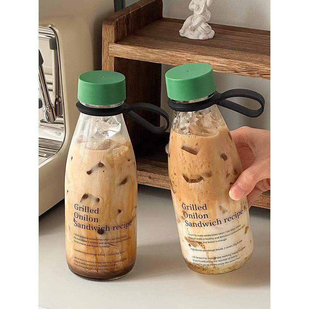 咖啡杯便携外带随行杯玻璃杯女高颜值水杯外带密封杯子水瓶饮料杯