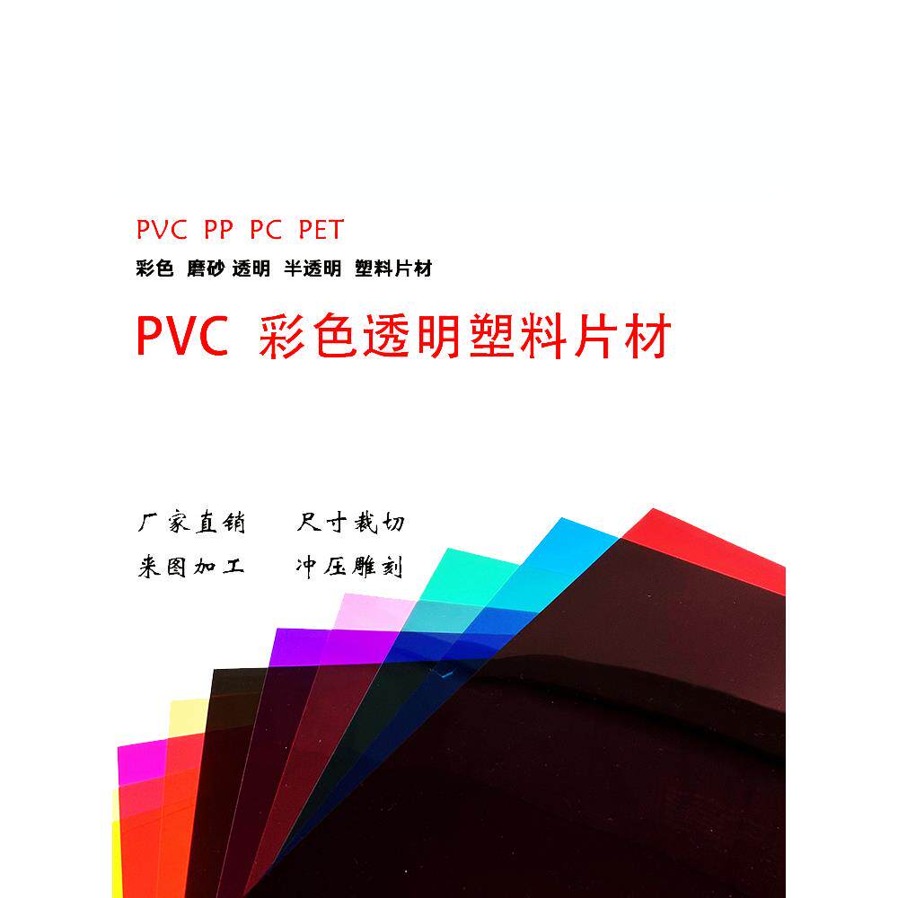 Pp磨砂膜彩色Pvc片透明塑料片Pet片卷Pc硬板透明玻璃纸定制
