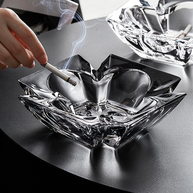 欧式奢华烟灰缸家用客厅办公室大号雪茄水晶玻璃烟缸创意个性潮流