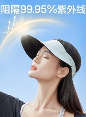 SINSIN软软空顶帽户外防晒防紫外线大帽檐显脸小无痕轻盈帽子男女