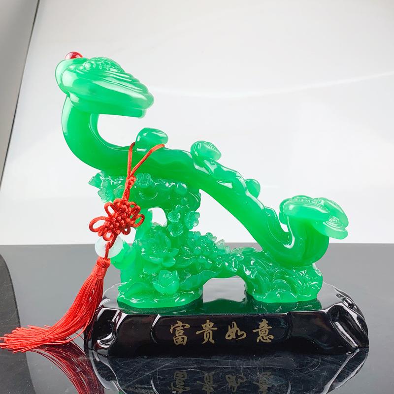 玉如意招财摆件中式客厅电视酒柜玄关家居装饰品乔迁新居搬家礼物