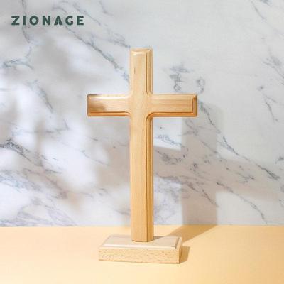 手工天然实木十字架摆件现代书房简约家居办公桌面装饰客厅摆饰品