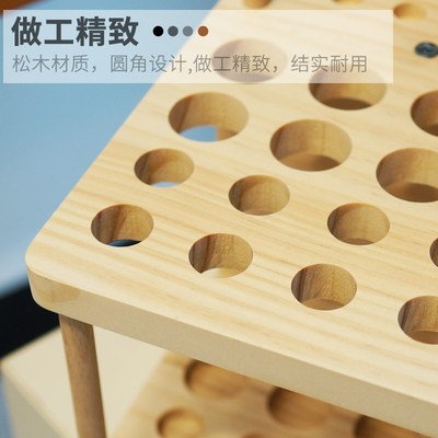 多功能实木画笔收纳架 松木笔插 桌面收纳 画具 晾晒笔架美术用品