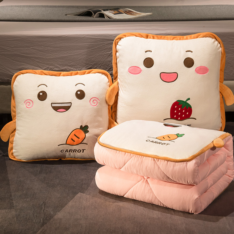 抱枕被子两用二合一午休加厚汽车折叠车用枕头P办公室午睡毯子靠