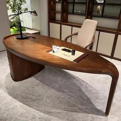 新中式实木茶桌书j桌一体两用2025新款高端黑胡桃木禅意茶台泡茶