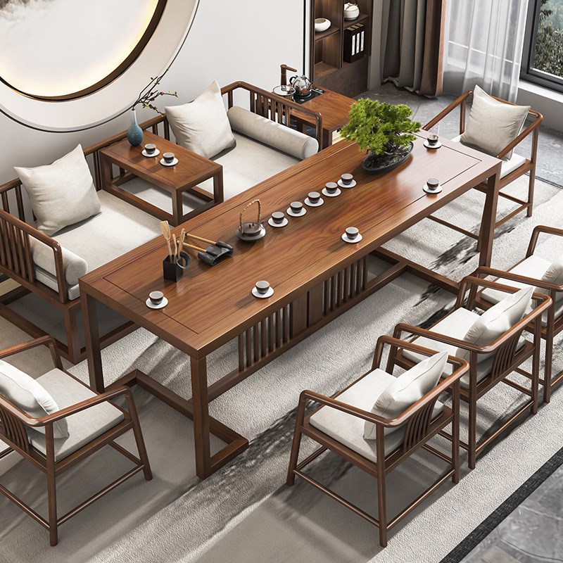 实木茶桌椅组合现代简约功夫家用茶台新中式喝茶泡茶W桌子罗汉床