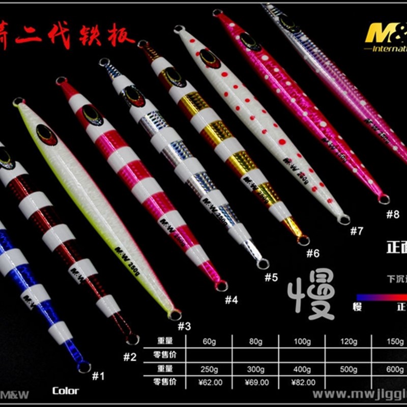 MW JIGGING利箭2代海钓慢摇夜光假饵快抽南油章红路亚长型铁板饵