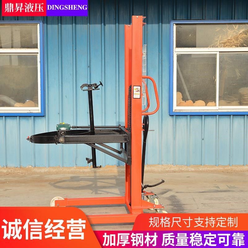 C型钢铁塑两用油桶翻转倒料车 升高装卸车 可倾斜式手动堆高车