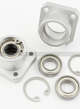 双轴承座方形法兰轴承座组件轴承固定座铝合金带座轴承BASB BGSB