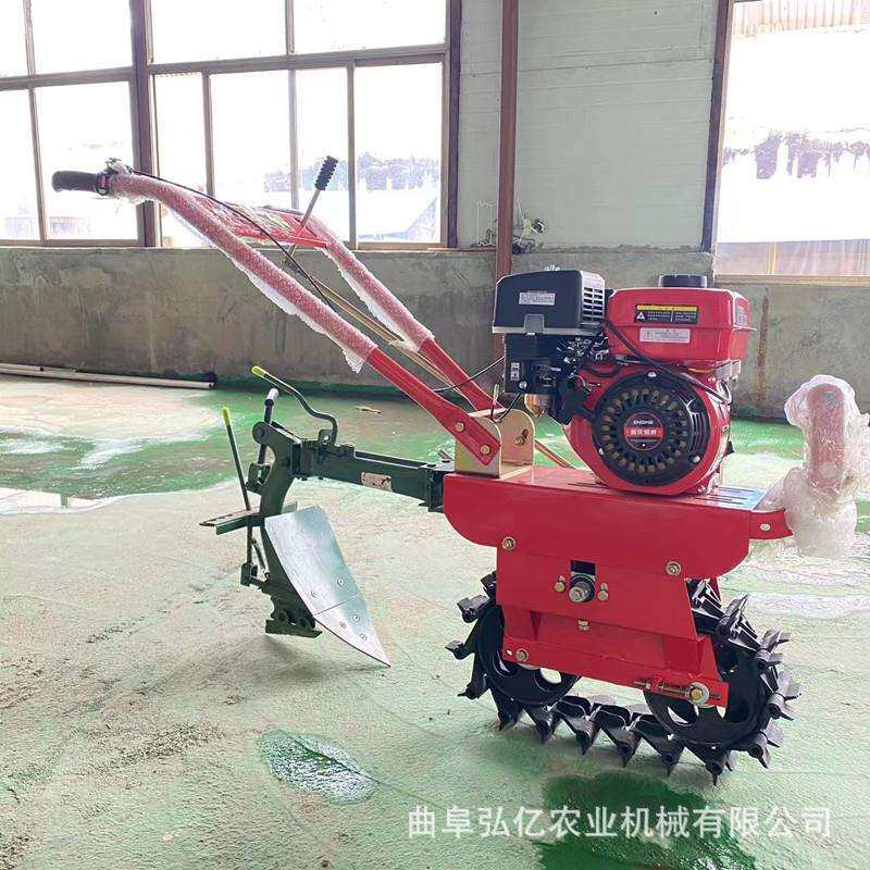 单轮履带式汽油耕田犁地机7.5马力手扶微耕机蔬菜种植开沟锄草机