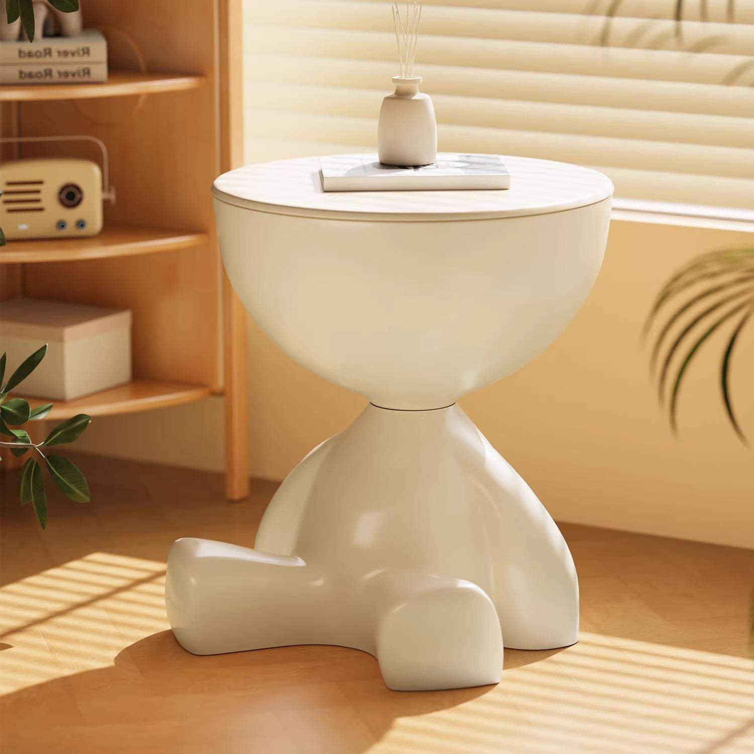 创意沙发边几客厅可移动茶几奶油风简约圆桌设计创意摆件床头柜