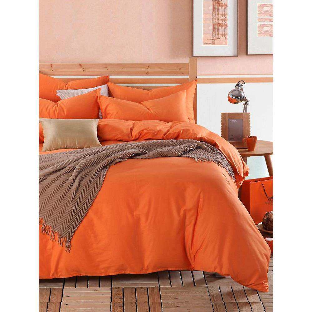 xyt春季纯色纯棉床上四件套100全棉床单床笠款简约素色橙色被套床,3C数码配件,USB灯,淘宝优惠券,粉丝福利购,淘宝优惠卷