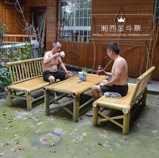 湘西手工竹靠椅竹凳子靠背椅田园风竹椅家用椅子凉椅躺椅夏可定做