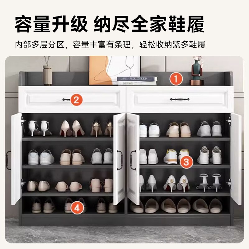 鞋柜家用门口大容量收纳柜简易玄关柜阳台客厅储物柜入户楼道鞋架