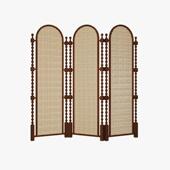 藤编屏风隔断客厅实木折叠移动餐厅折屏酒店中古简约家用覆古办公