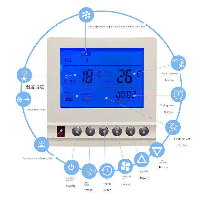 中央空调控制面板，水系统，空调温控器液晶屏，远程控制风扇盘管