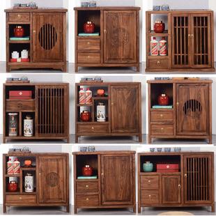 北榆木新中式茶水柜茶桌边柜茶水台餐柜收纳柜二人茶台烧水一体