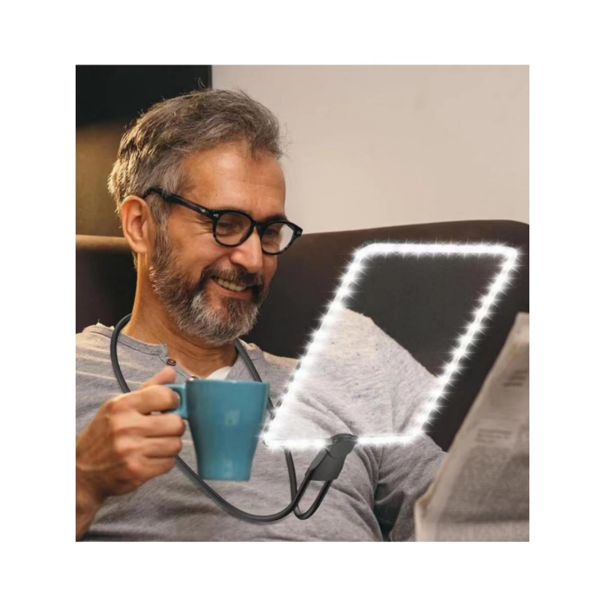 5X超清便携方框，配有轻型可充电放大镜，适用于老年人悬挂式老花