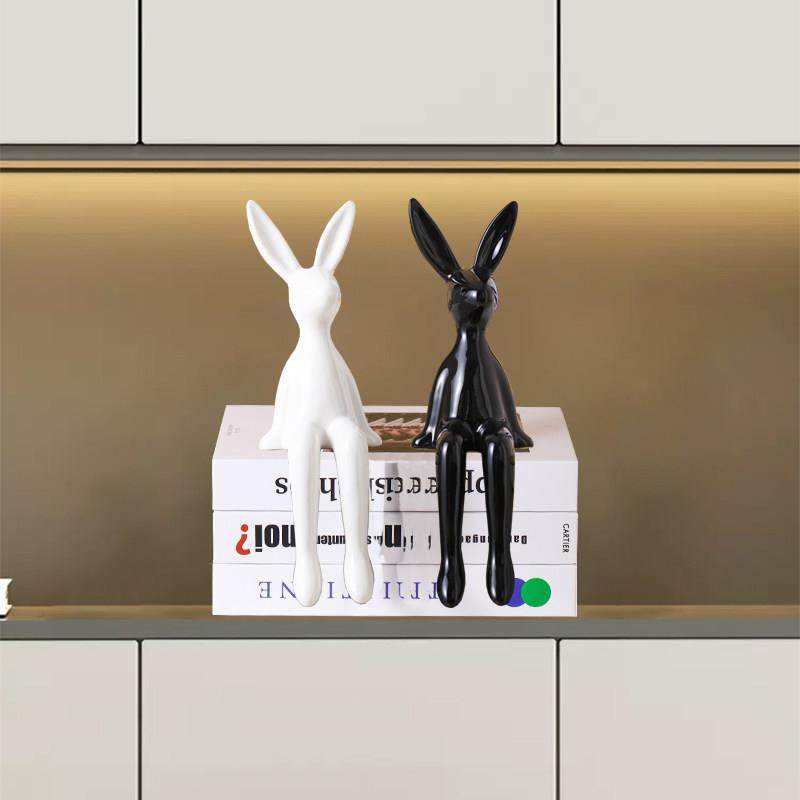坐姿长耳吊脚兔子摆件客厅电视柜酒柜前台桌面玄关装饰品乔迁新居,家居饰品,装饰摆件,淘宝优惠券,粉丝福利购,淘宝优惠卷
