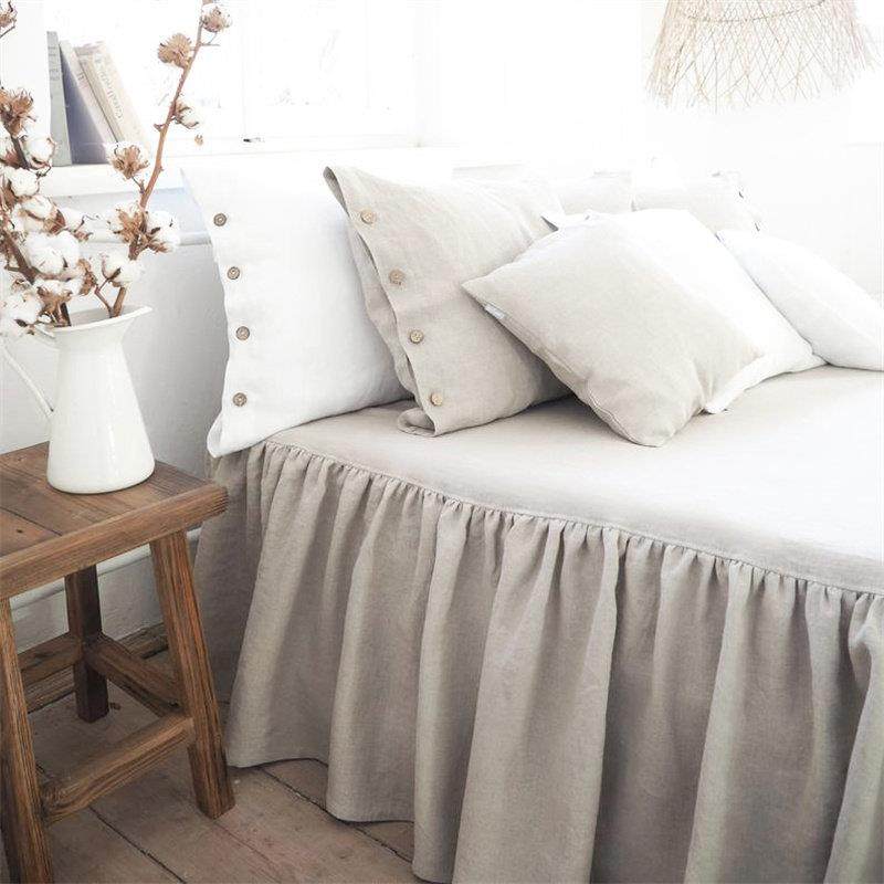 轻奢亚麻床裙纯色夏季透气床围裙花边床单床罩裙边1.8米2.0床薄款,床上用品,床裙,淘宝优惠券,粉丝福利购,淘宝优惠卷