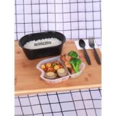 双层内衬盖浇米饭外卖一次性餐盒咖喱饭打包盒1000ml长方形可降解