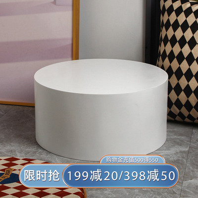 白色试衣台落地摆件底座地台子加厚圆形展示台主播拍摄道具圆柱