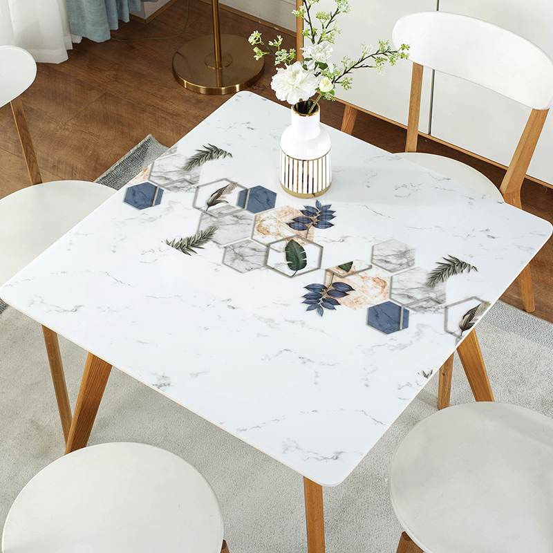 方桌桌布防水防油防烫免洗正方形塑料餐桌垫床头柜PVC茶几垫家用