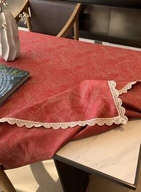 新年桌布布艺结婚喜庆餐桌布订婚乔迁茶几布红色长方形台布圆定制