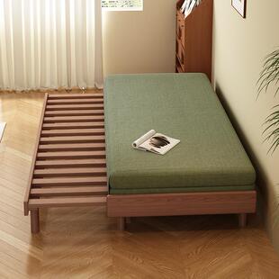 新款白蜡木沙发床折叠两用客厅书房小户型单双人全实木沙发一体床