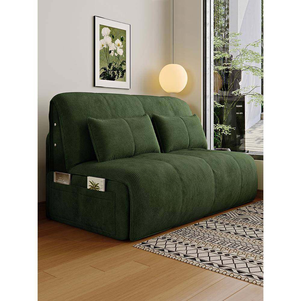 智能电动奶油风灯芯绒沙发床两用多功能单双人小户型客厅网红款