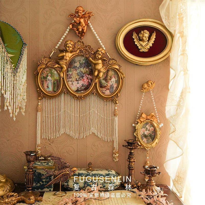 覆古森林法式天使浮雕相框画 画框装饰家居软装壁挂照片墙拍照道
