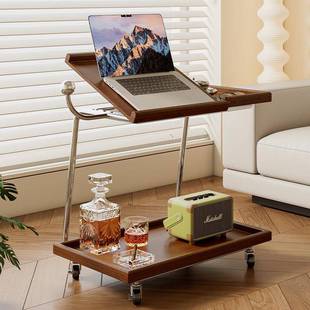 北欧实木边几移动小茶几翻板办公多功能小户型客餐厅床头小角几